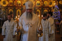 В неделю по Рождестве Христовом митрополит Артемий совершил Божественную литургию в Христорождественском соборе