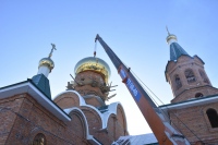 На храме в селе Некрасовка водружен купол с крестом