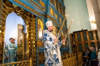 Правящий архиерей совершил Всенощное бдение накануне праздника Сретения Господня