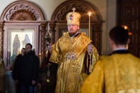 Правящий архиерей совершил Всенощное бдение в Спасо-Преображенском соборе