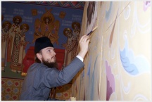 Подготовка домового храма семинарии к престольному празднику (10 апреля 2009 года)
