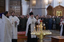 Молебен в честь 200-летия со дня образования внутренних войск МВД России в Спасо-Преображенском Кафедральном соборе