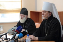 Пресс-конференция по поводу пожара в храме св. благоверного князя Александра Невского. 8 апреля 2014 г.