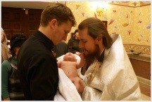 Первое Крещение в храме семинарии (4 апреля 2009 года)