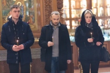 Панихида по погибшим в авиакатастрофе над Черным морем 27 декабря 2016 г.