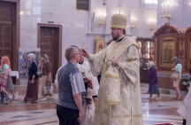 Всенощное бдение с чтением акафиста в Спасо-Преображенском кафедральном соборе 21 мая 2018 г.