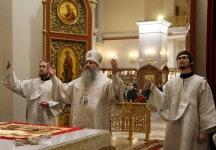 Божественная литургия в Спасо-Преображенском кафедральном соборе  18 января 2020 г.
